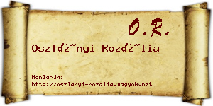 Oszlányi Rozália névjegykártya
